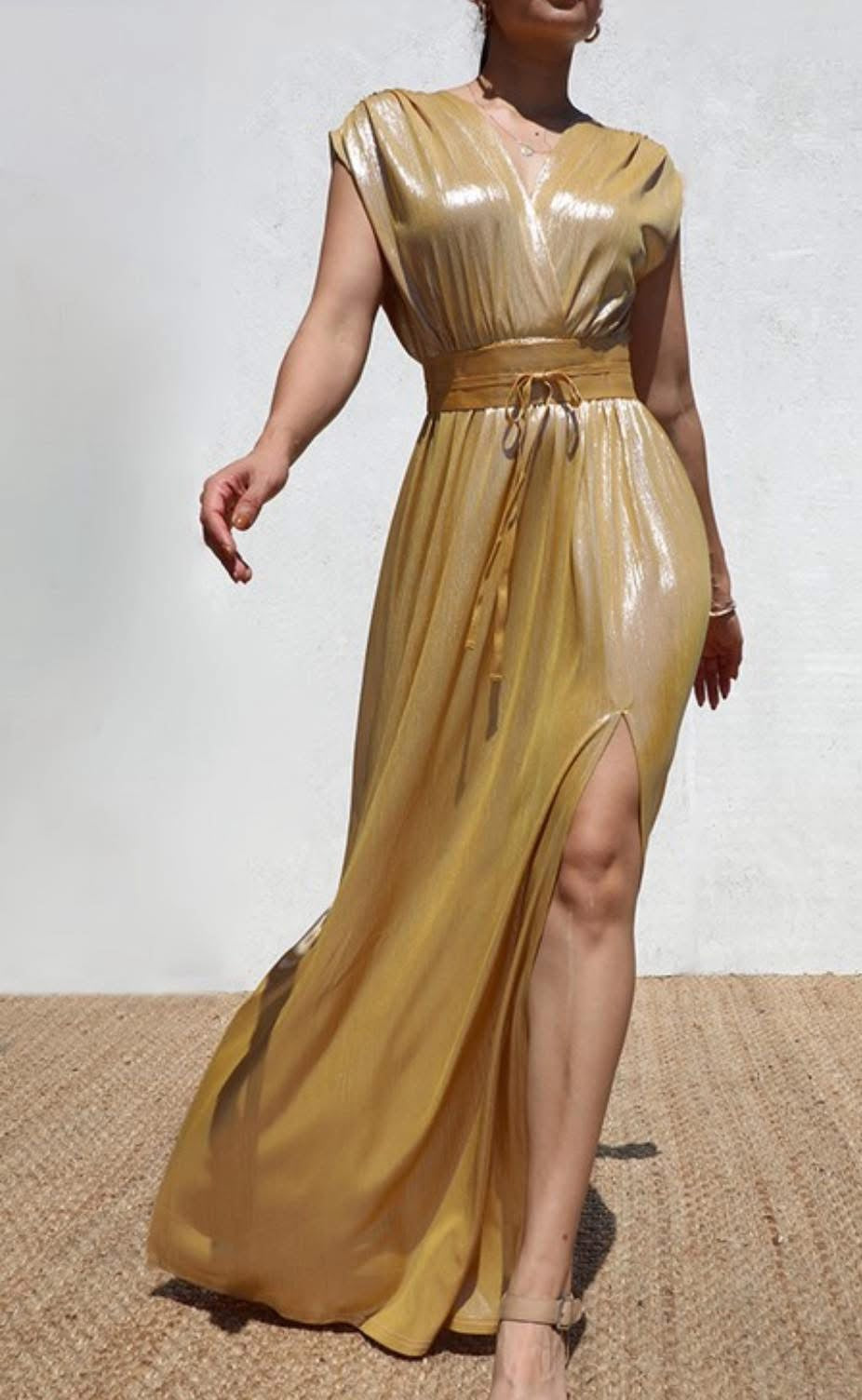 Gold Metálico Dress
