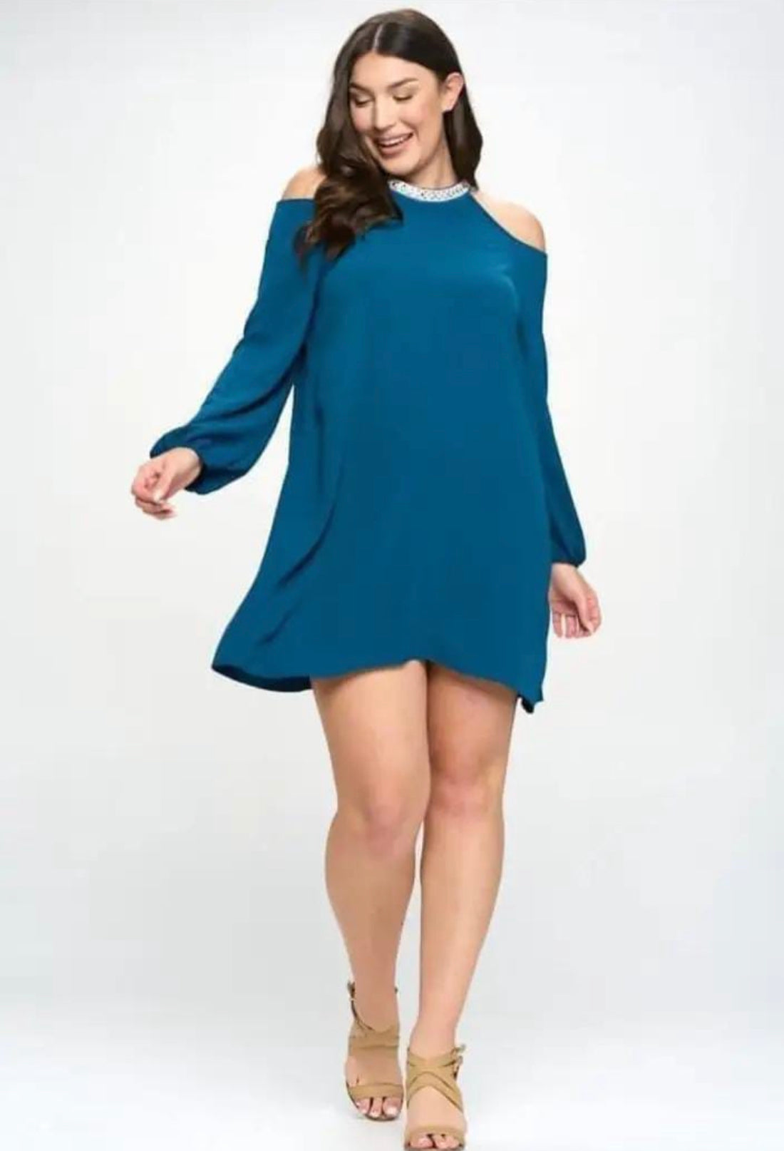 Glitter Blue Dress Plus