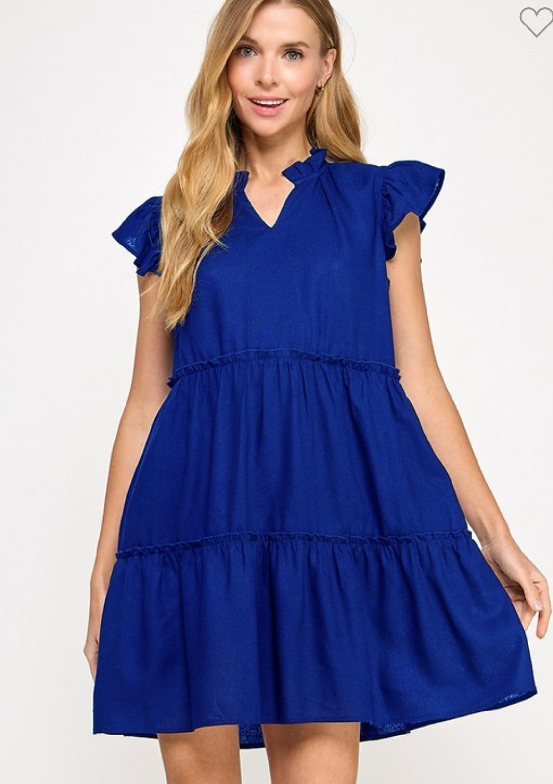 Line Dress with Ruflled Neckline