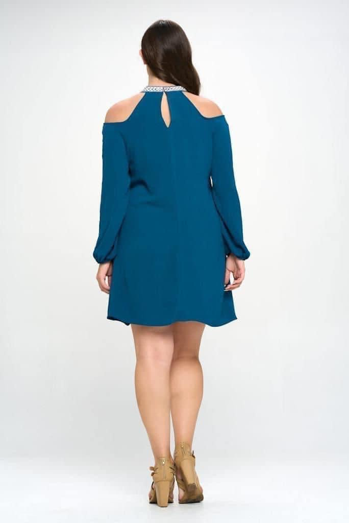 Glitter Blue Dress Plus