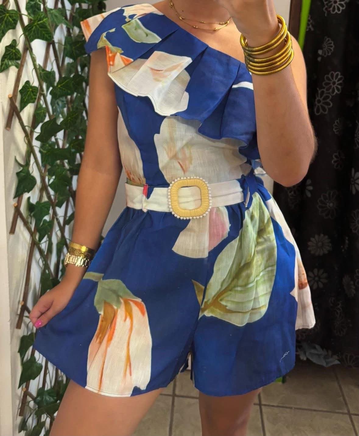 Flower Romper Blue