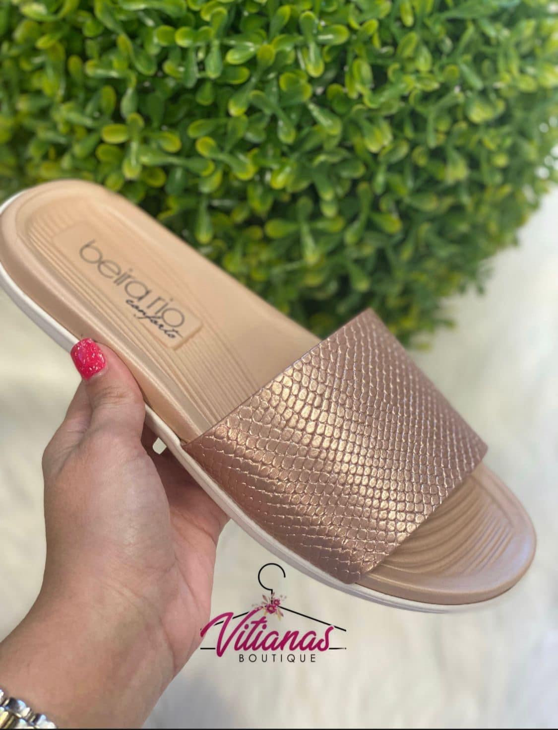 Beira Rio Rose Gold Sandals
