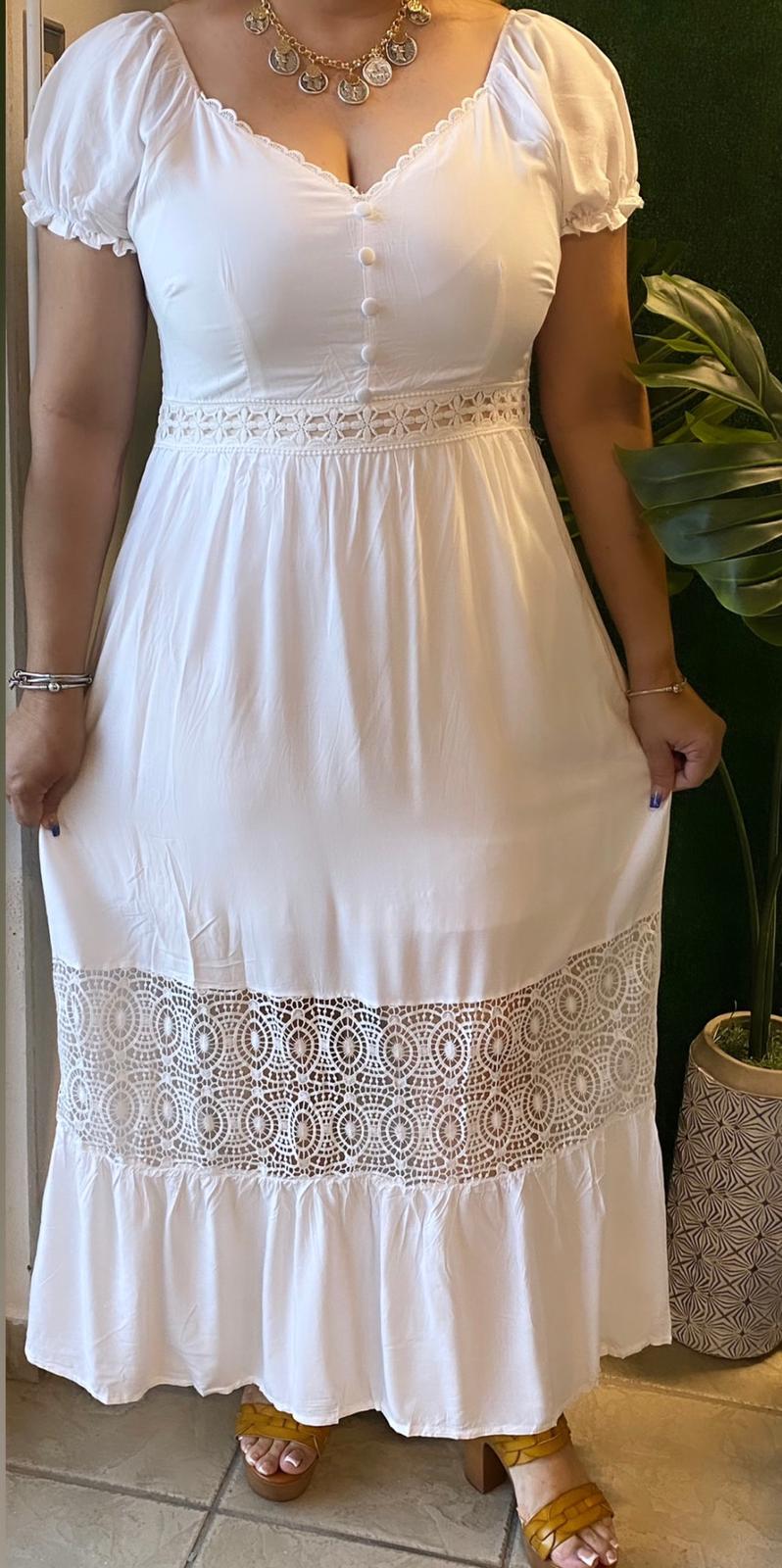 White Crochet Dress