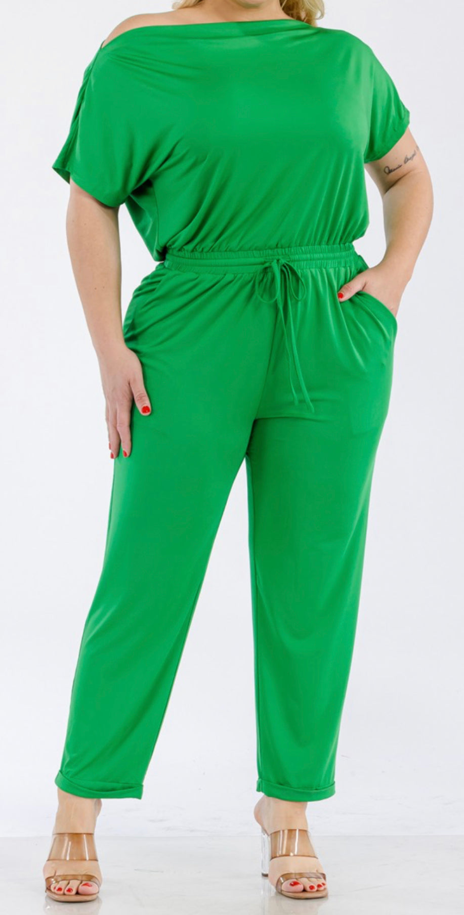 Off Shoulder Venetian Jumpsuit