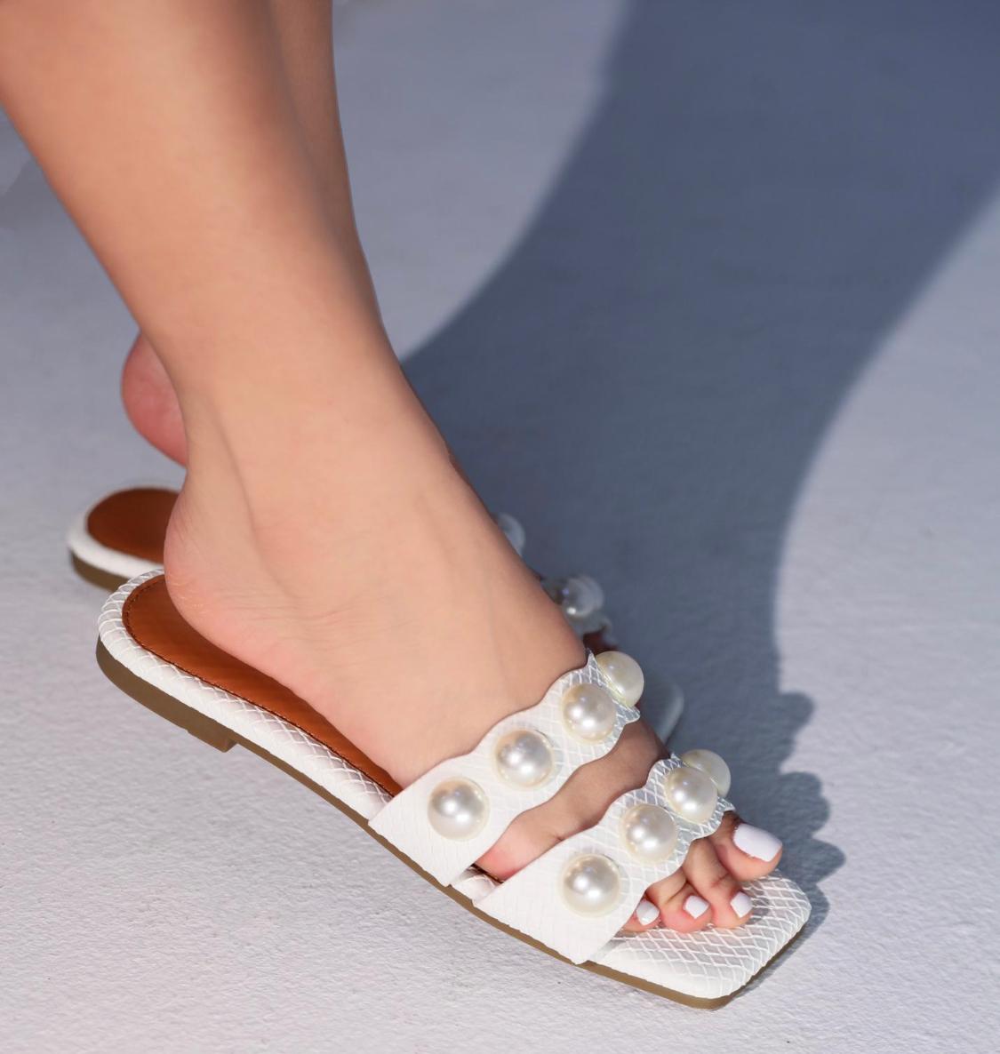 White Trevel Sandals