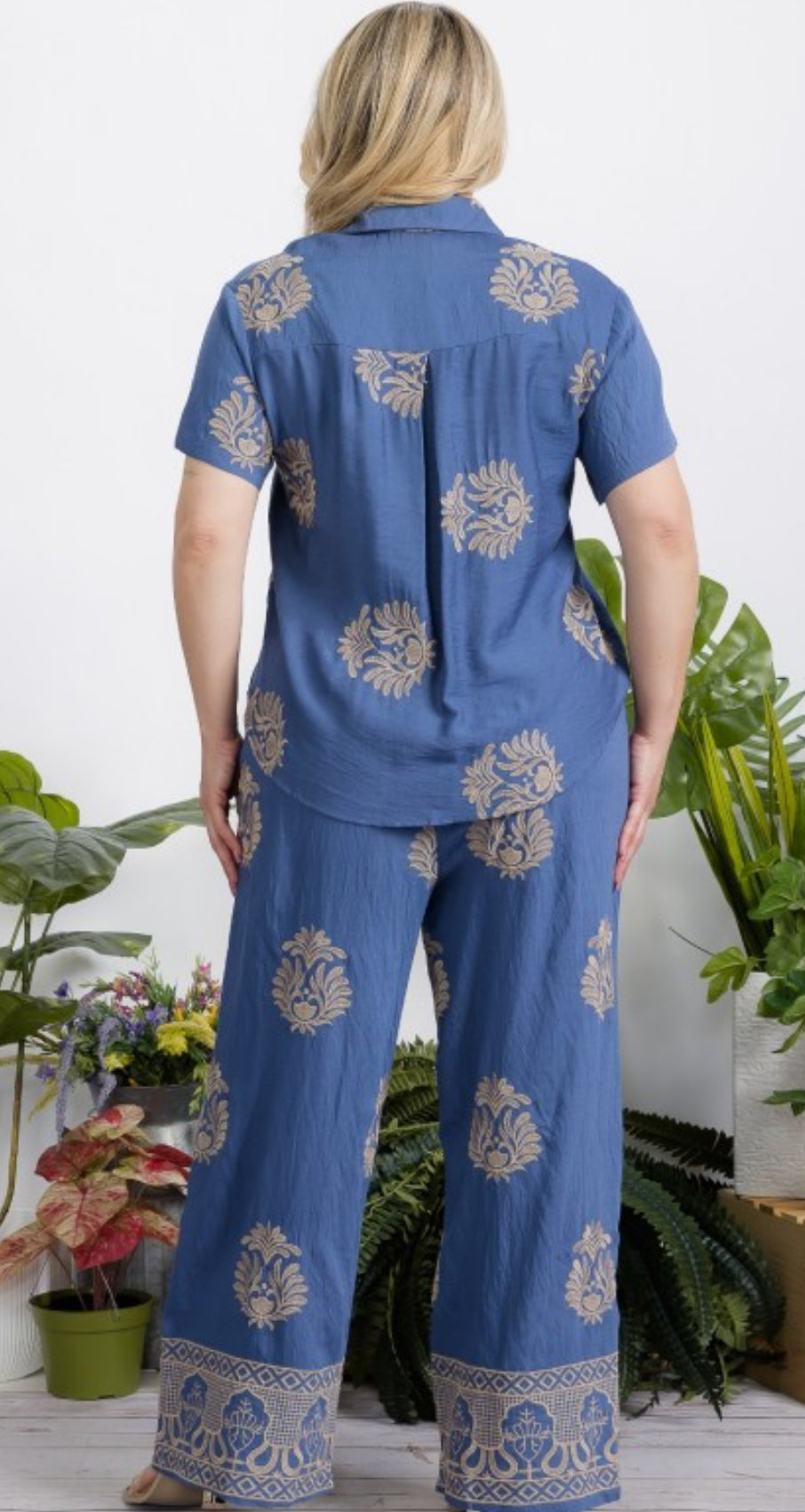 Plus size Short and Pants Casual set