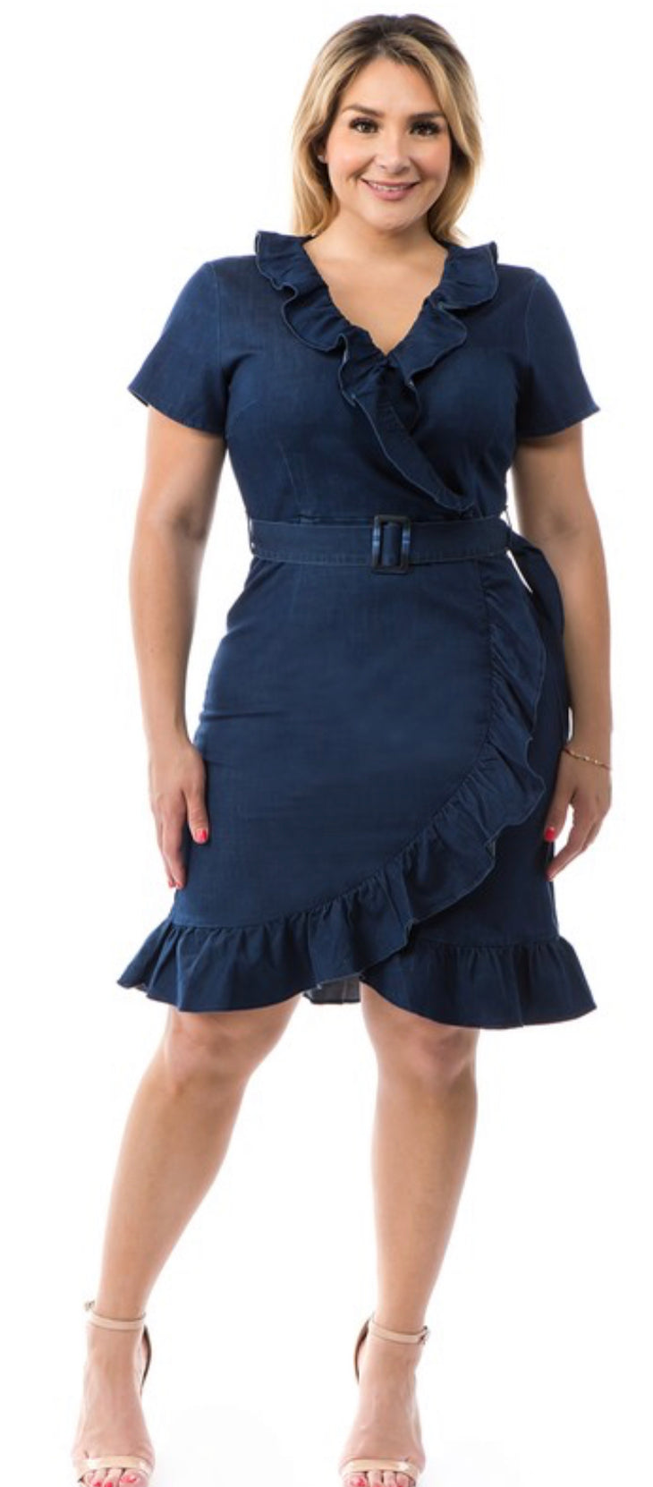 Ruffled Denim Dress