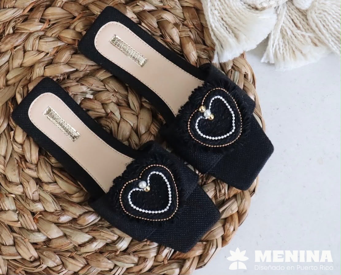 Black Heart Sandals
