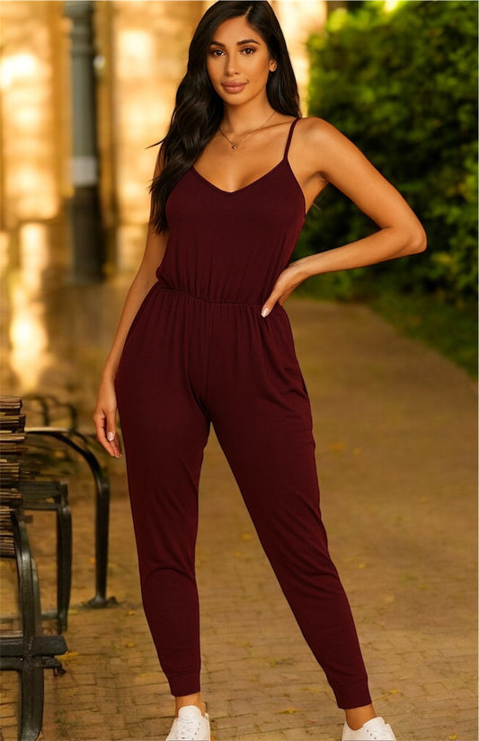 Burgundy Jumsuite Sexy