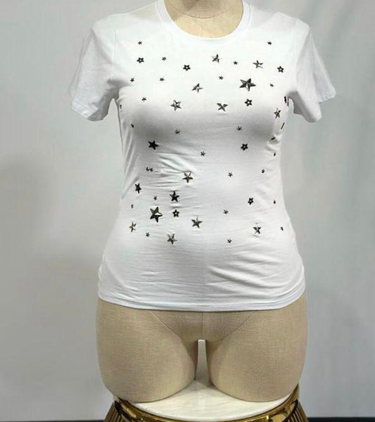 Stars White Plus Top