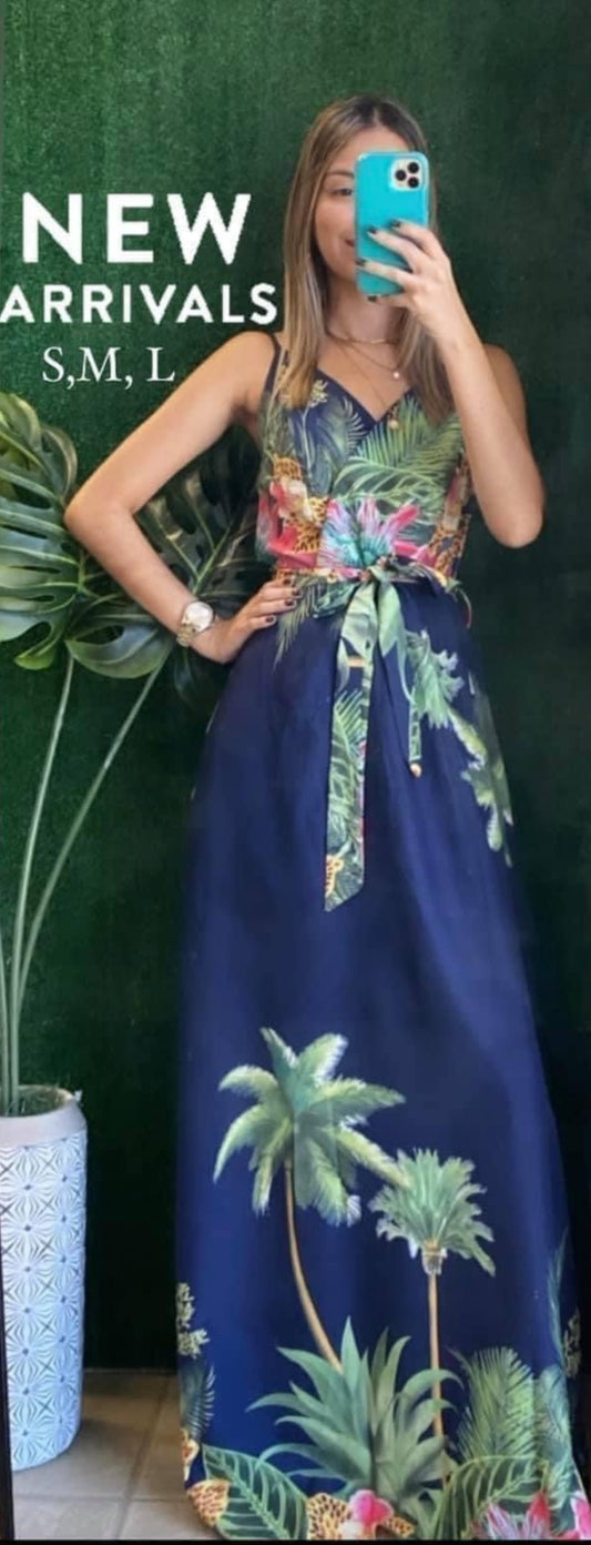 Tropical Dress Blue
