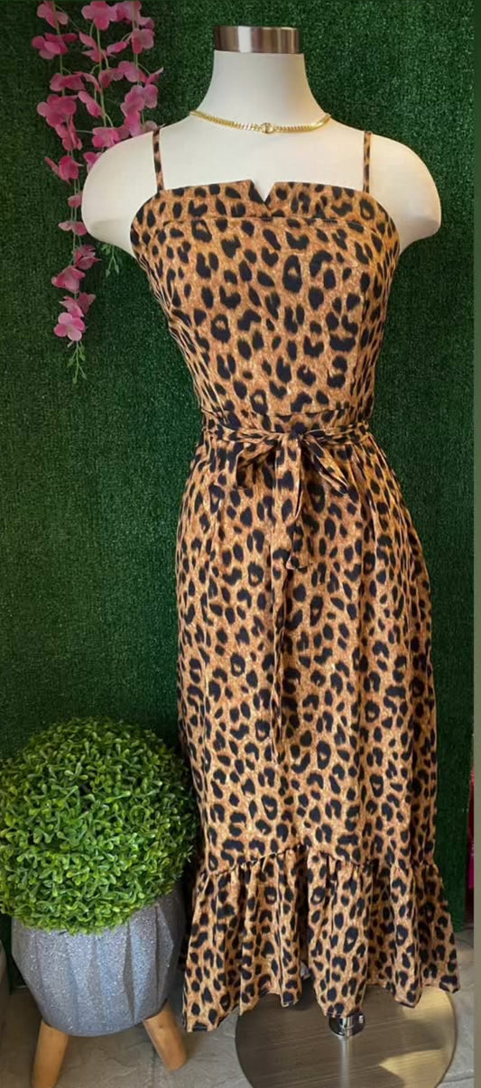 Animal Print Dress Long
