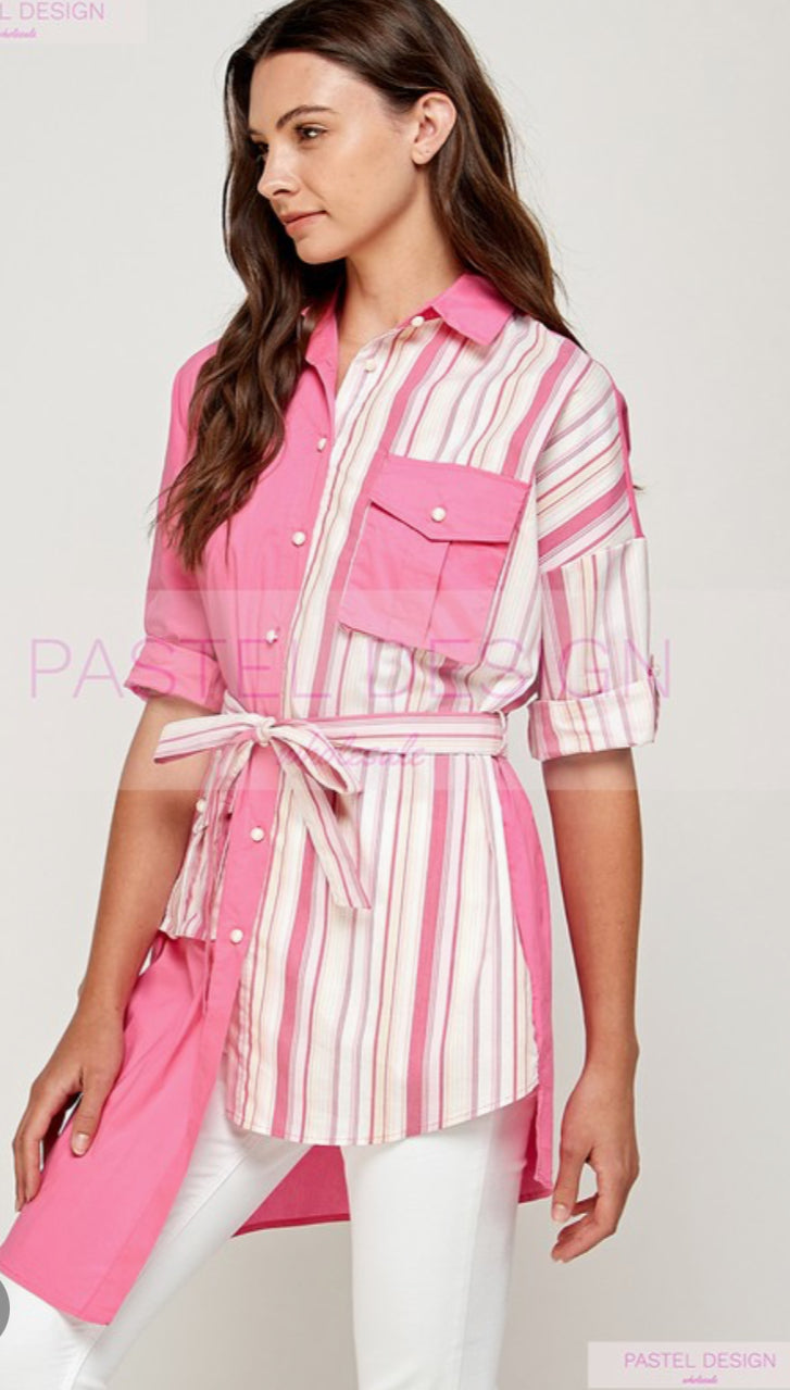 Top Rosa y white