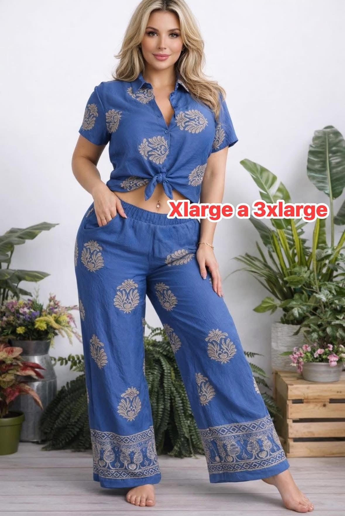 Plus size Short and Pants Casual set