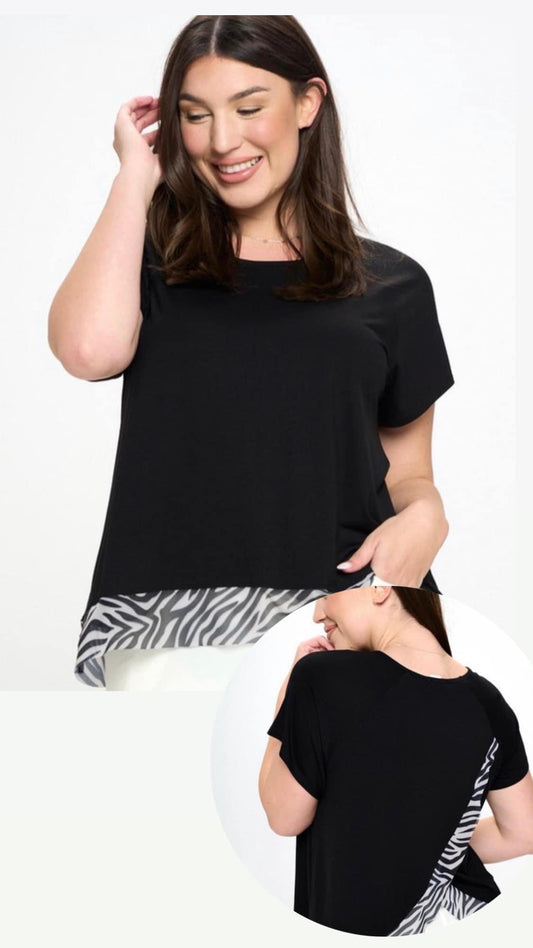 Black Zebra Top