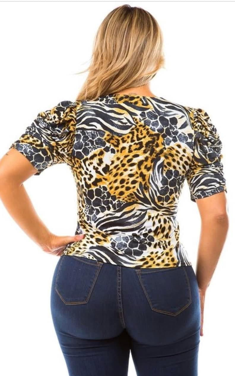 Animal Print plus Top
