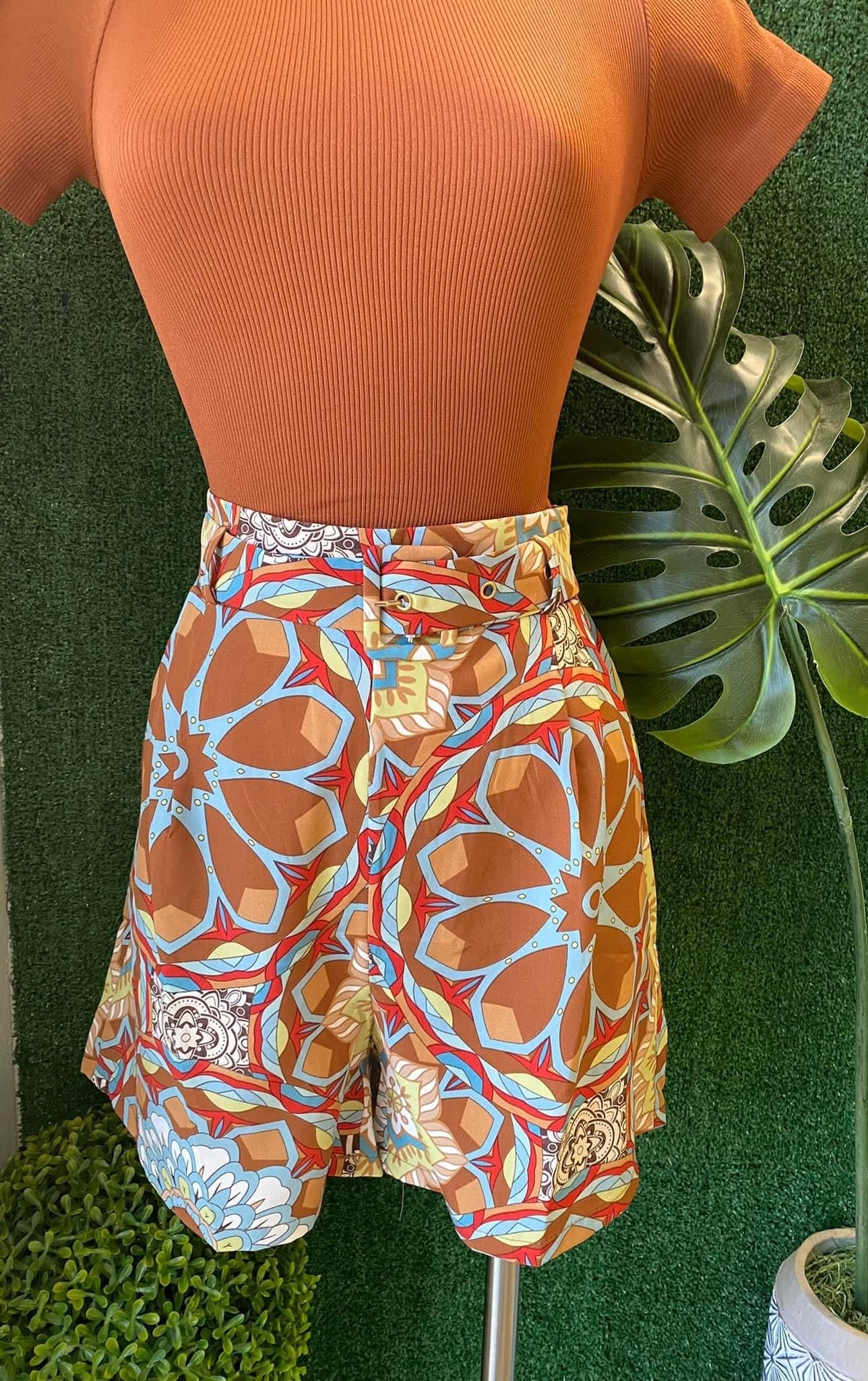 Camel Floral Short