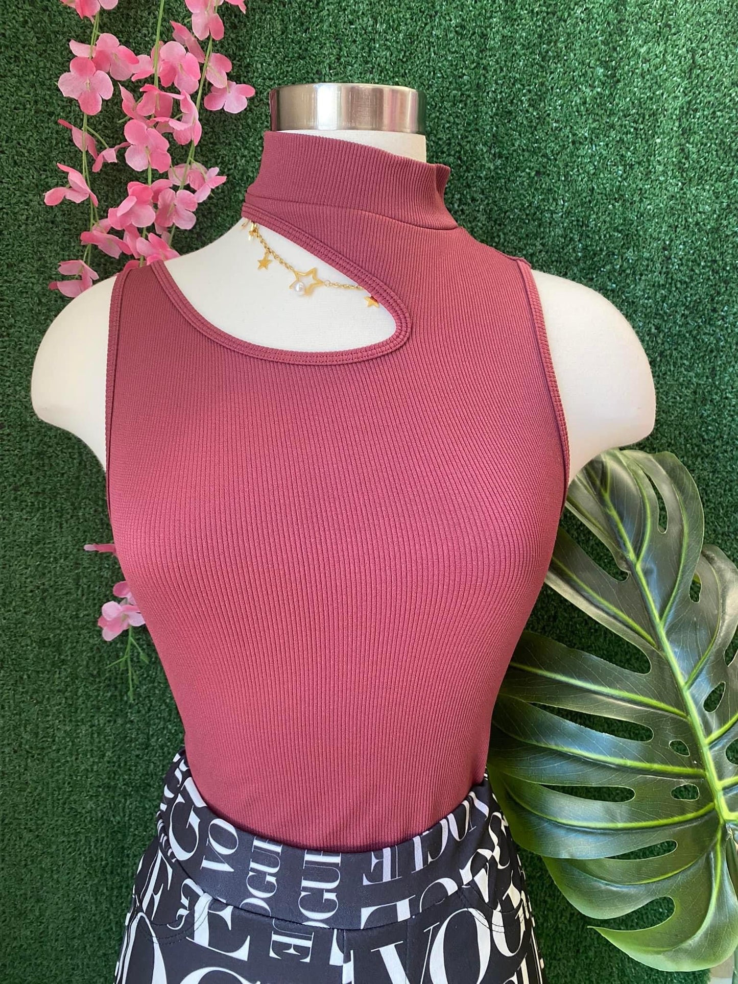 Burgundy Basic Top