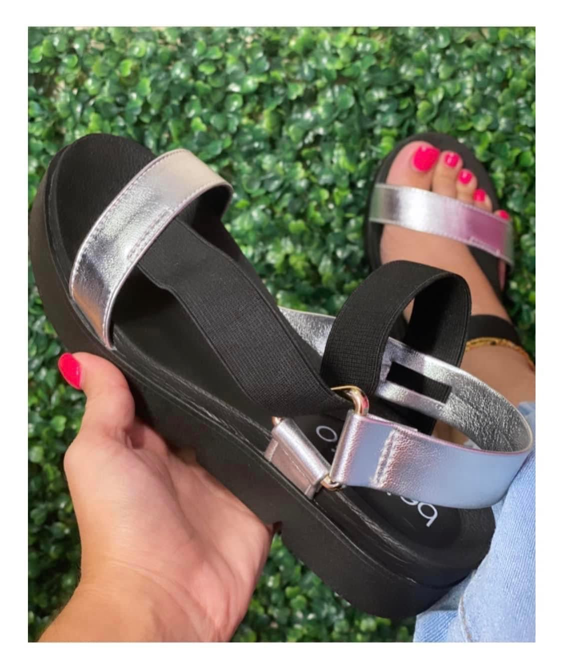 Black/ Silver Sandals