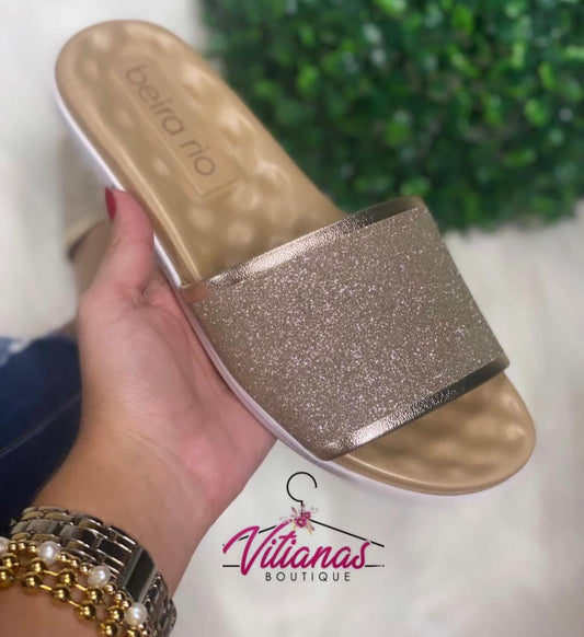 Shine Gold Beira Rio Sandals