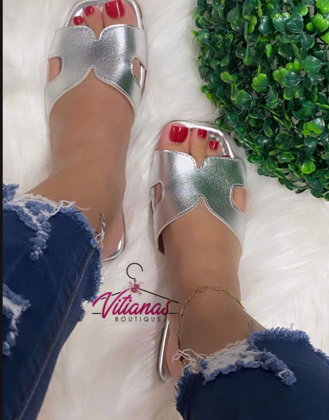 Silver Moleca Sandals