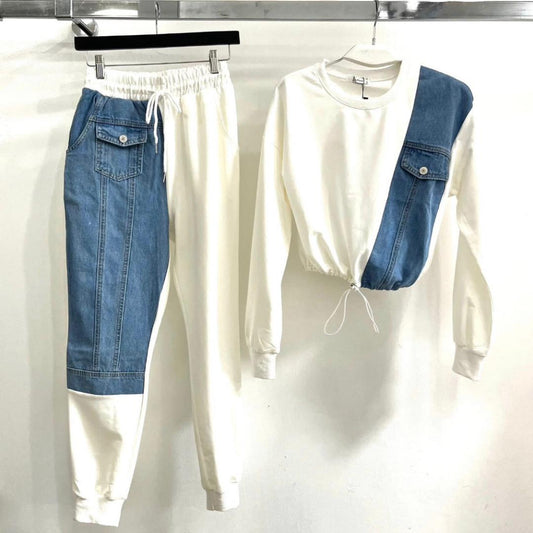 White Denim Travel Set