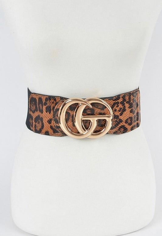 G Animal Print Elastic Belt