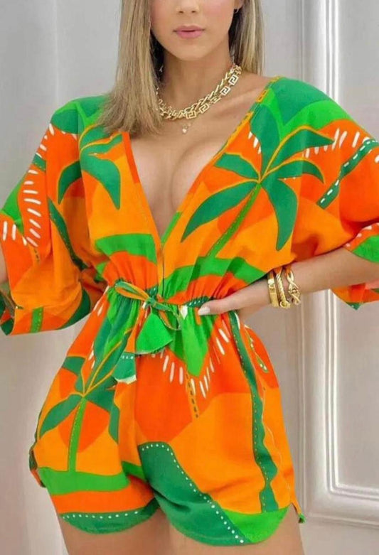 Tropical Orange Romper