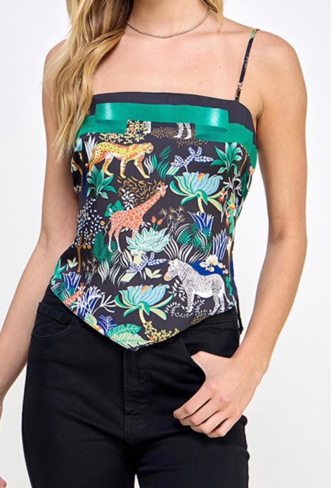 Animal Satin Top