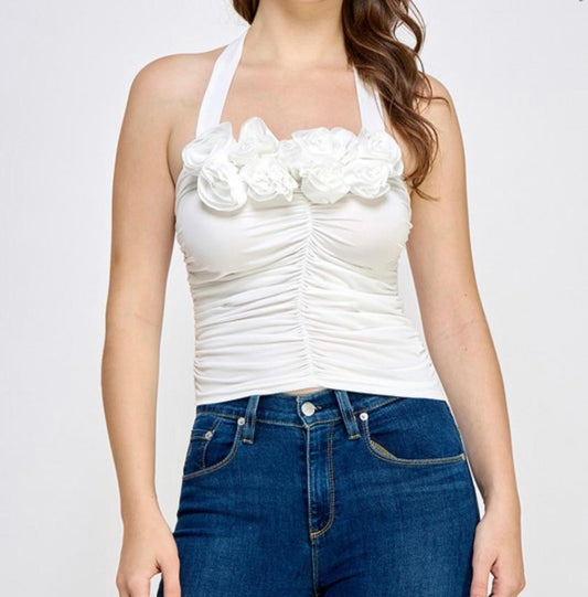 Flower White Pastel Top