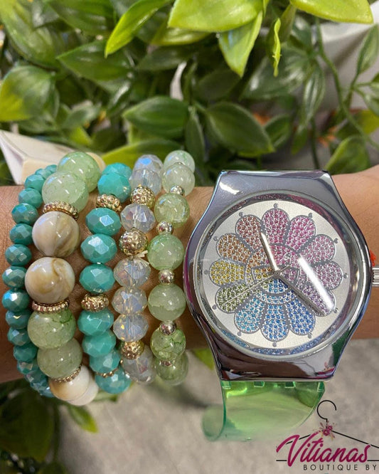 Green Multicolor Watch