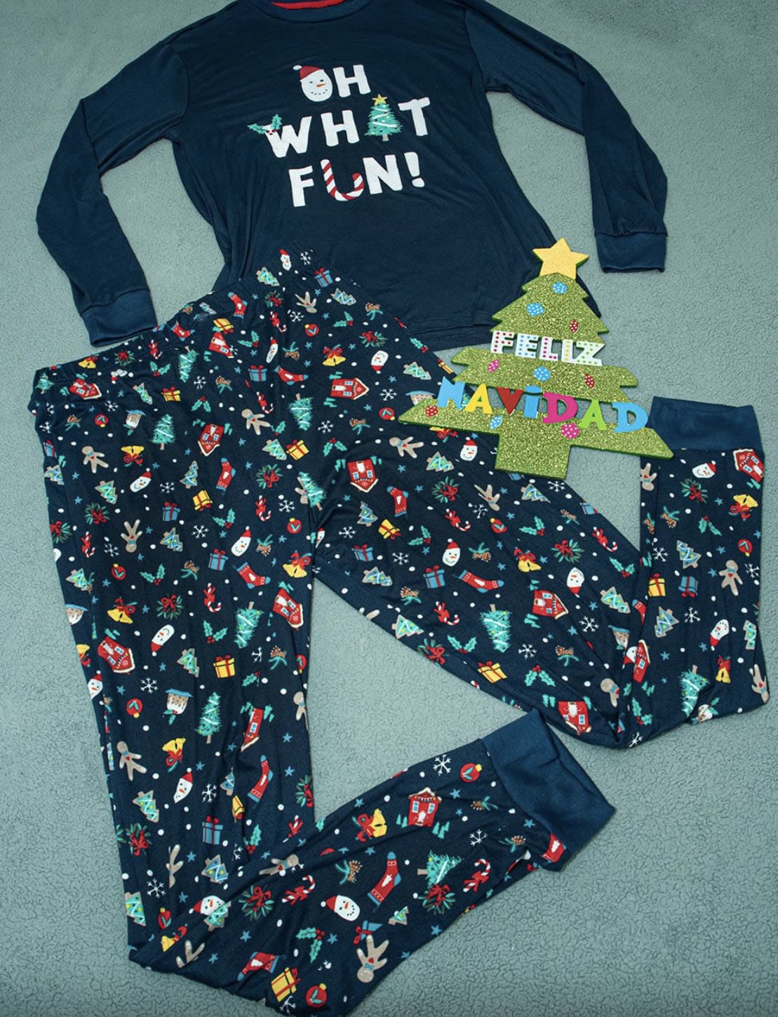 CHRISTMAS NAVY PAJAMAS