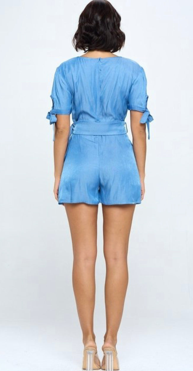 Chambray Denim Romper