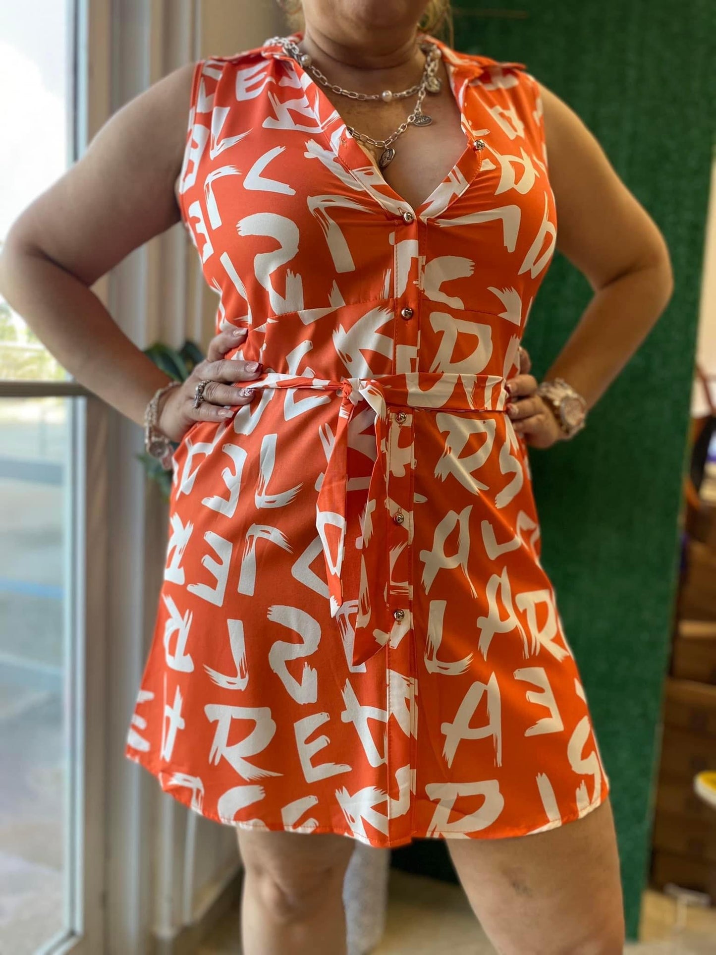 Orange Letter Dress