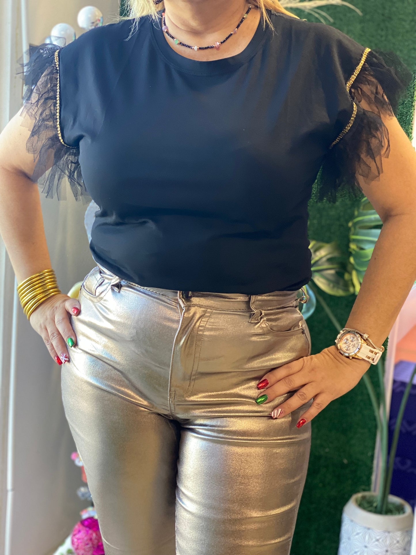 Metallic Gold Pants