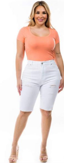 White Jeans Bermudas