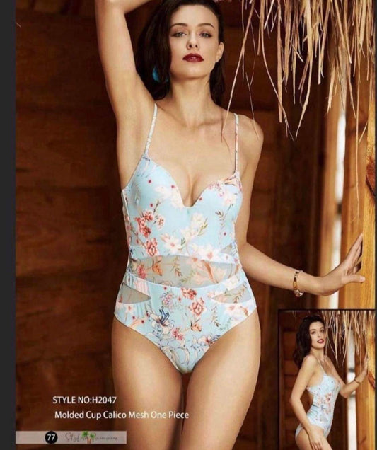 Floral Blue Swimsuit