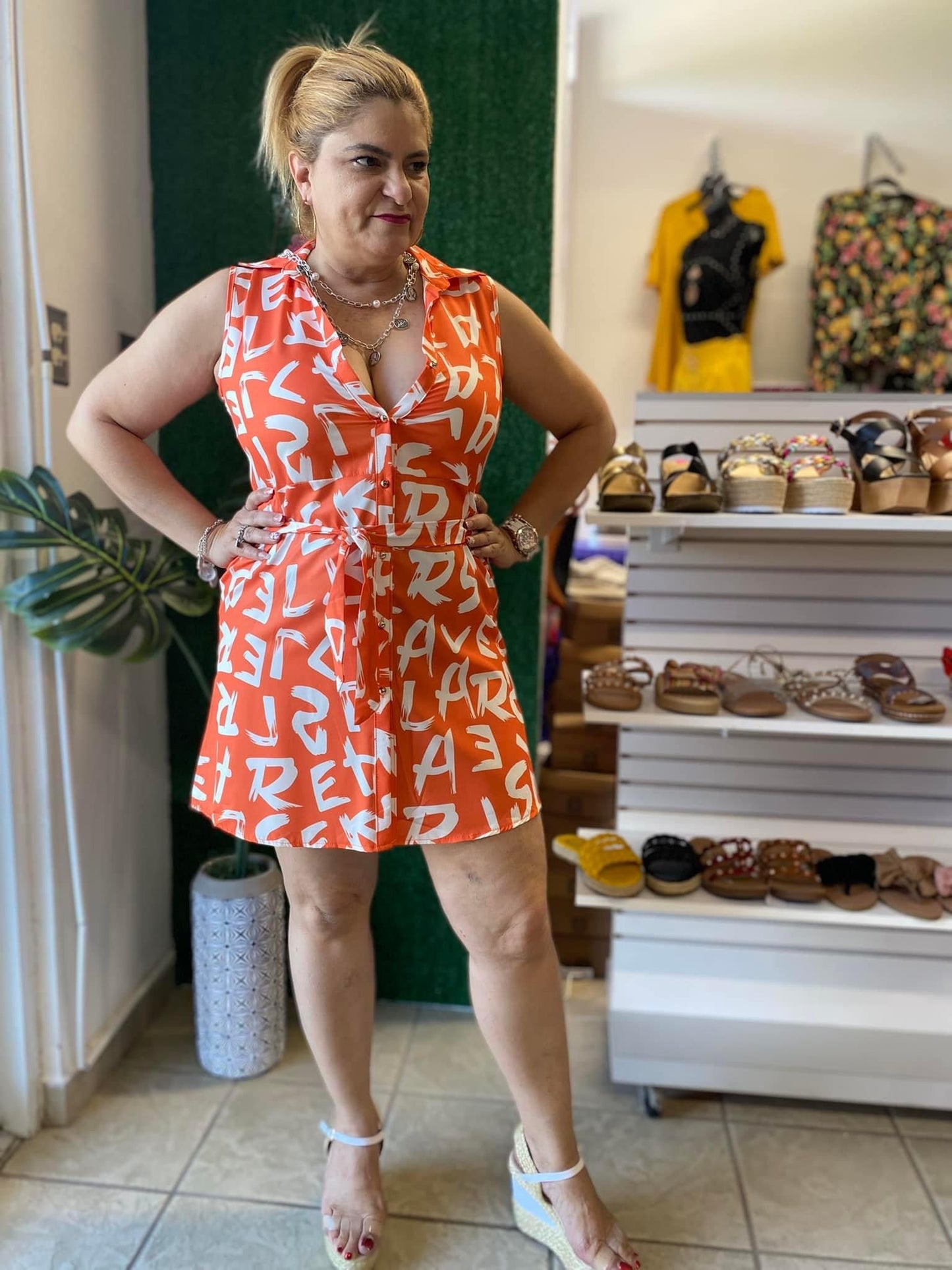 Orange Letter Dress