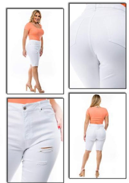 White Jeans Bermudas